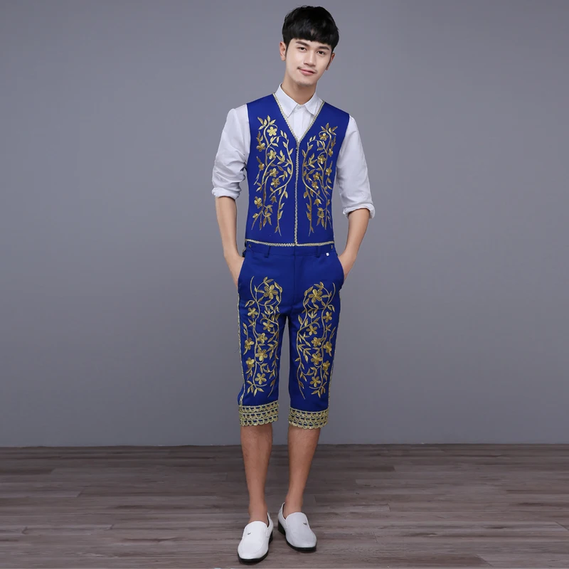 (Куртка + жилет брюки) костюм мужской модный тонкий комплект из 3 предметов