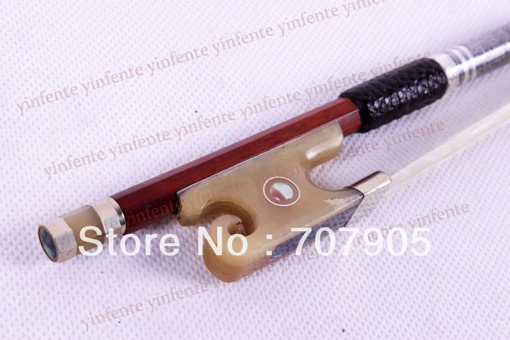 New 4/4 Violin Bow Silver Color Bow string  Ox horn Frog Brazil wood