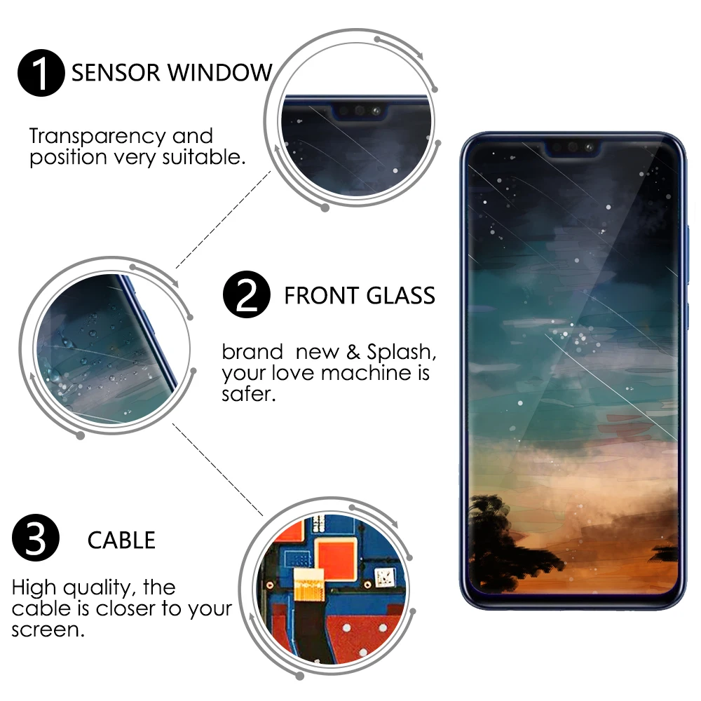 Sinbeda 6 5 &quotдля HUAWEI Honor 8X ЖК дисплей с цифрователем сенсорного вода и рамкой для