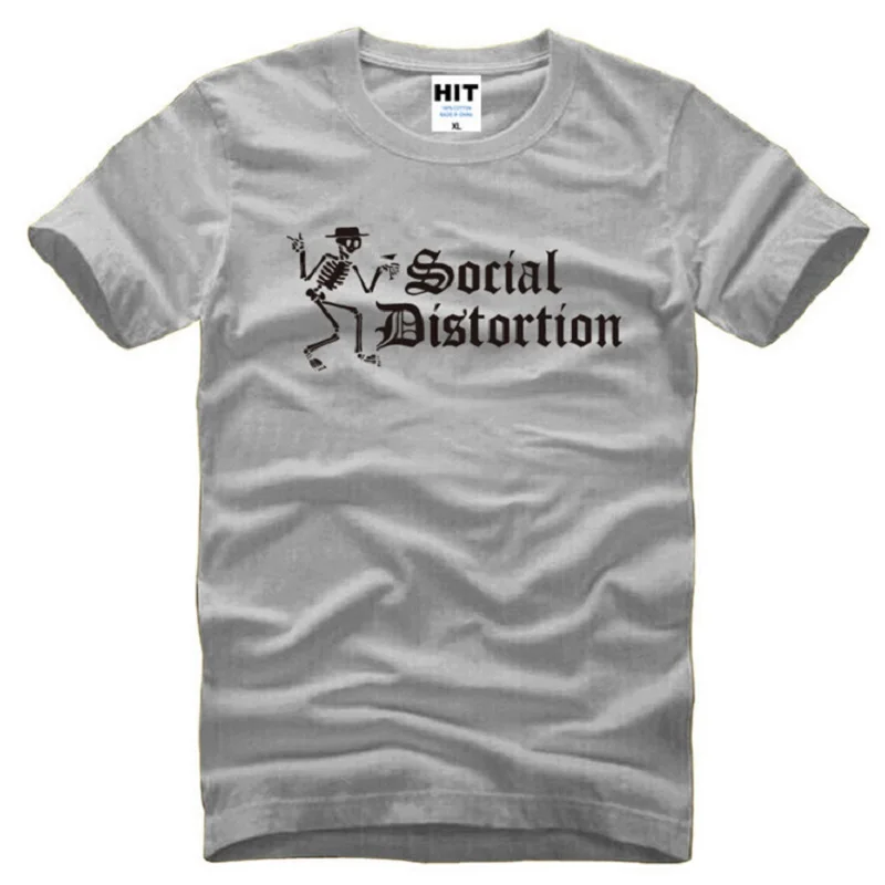 Новая социальная искажения футболки Для мужчин хлопок короткий рукав Heavy Metal Rock