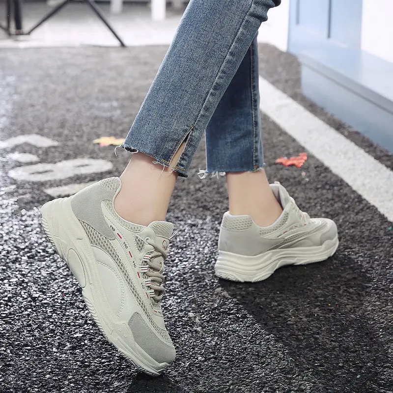 Женские кроссовки на толстой подошве Zapatillas Mujer Deportiva сетчатые дышащие для бега новинка 2019|Беговая обувь| |