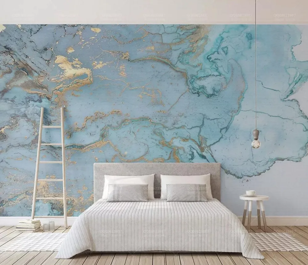 

[Self-Adhesive] 3D Blue Water Ink Paint 6 Wall Paper mural Wall Print Decal Wall Murals