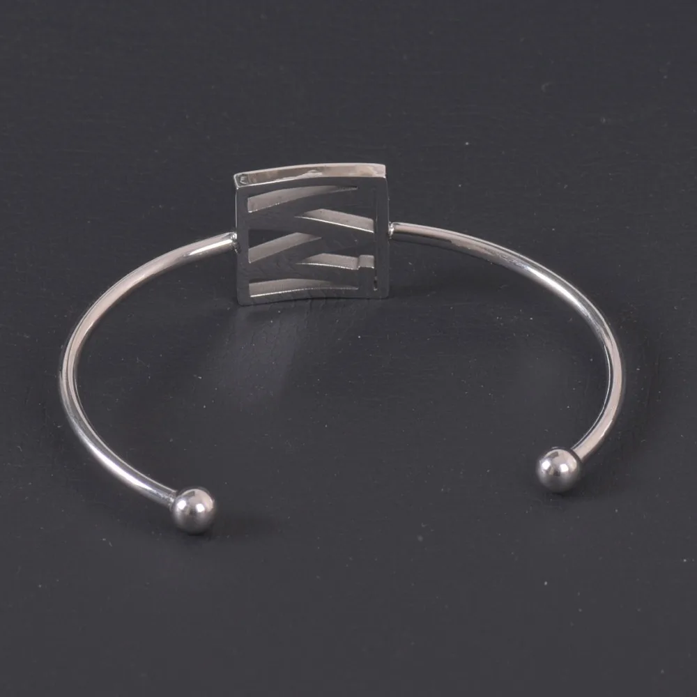 

New Aarrive W Letter Bracelet Stainless Steel Silver Color Name Bangle