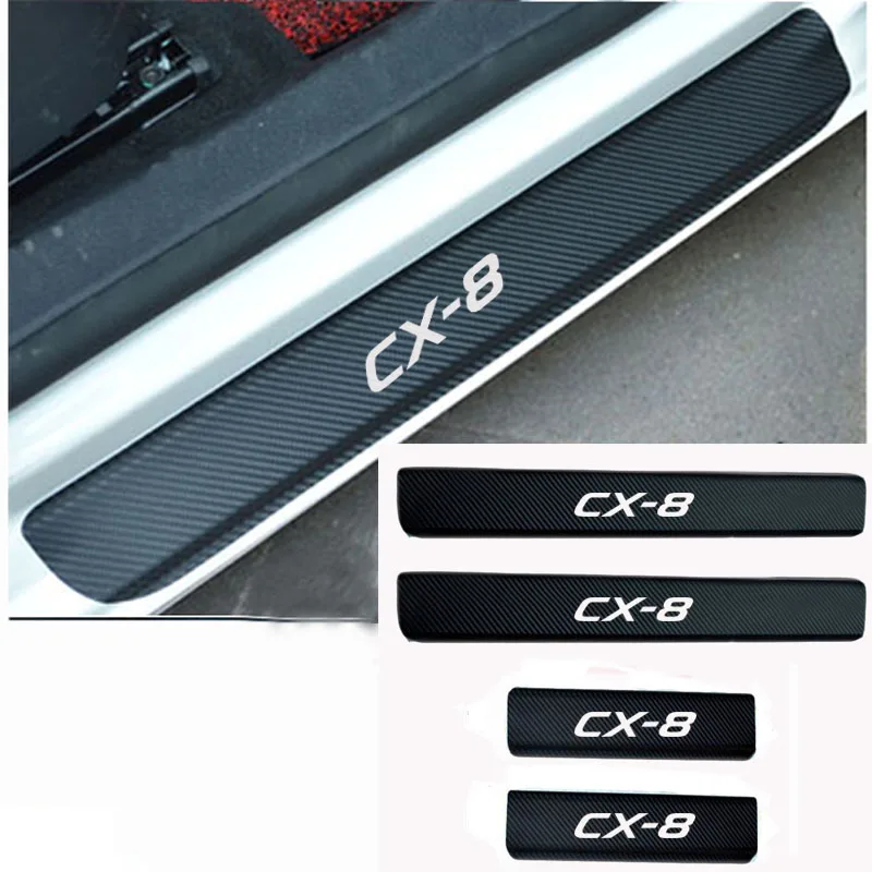 Carbon Fiber Door Sill Scuff Plate Guards Sills for Mazda cx-8 cx8 Auto accessorie