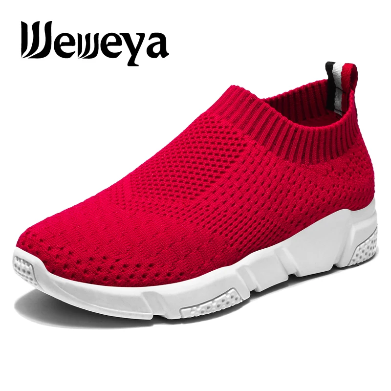 Weweya/женская уличная обувь для бега 2019 носок кроссовки с дышащей сеткой