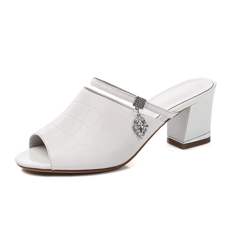 Женские шлепанцы FEDONAS повседневные Шлепанцы из натуральной кожи на высоком