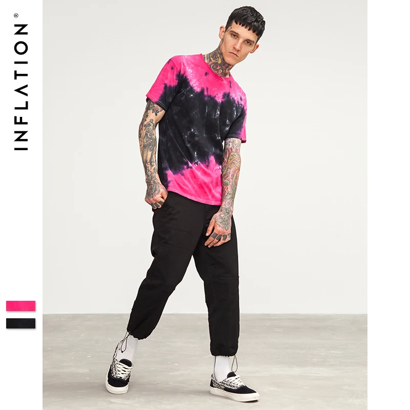 Инфляции 2018 новые летние Мода o образным вырезом Tie dye футболка человек пары