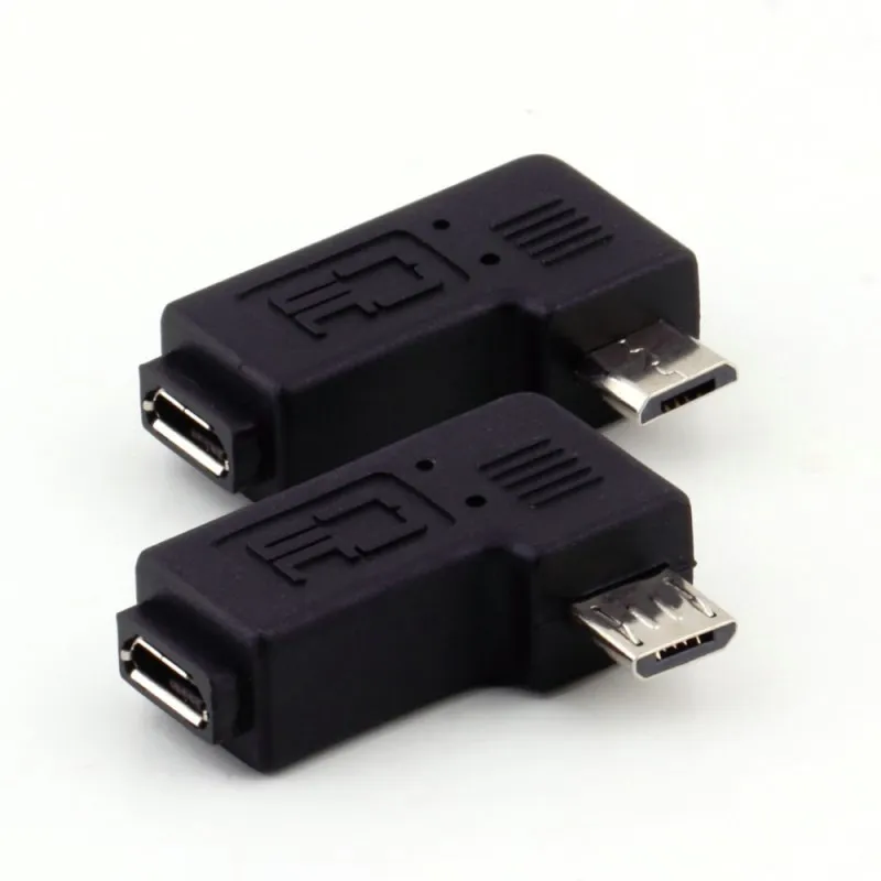 Разъем 90 градусов правый + левый Угловой Micro USB 2 0 5Pin штекер к гнезду M/F удлинитель