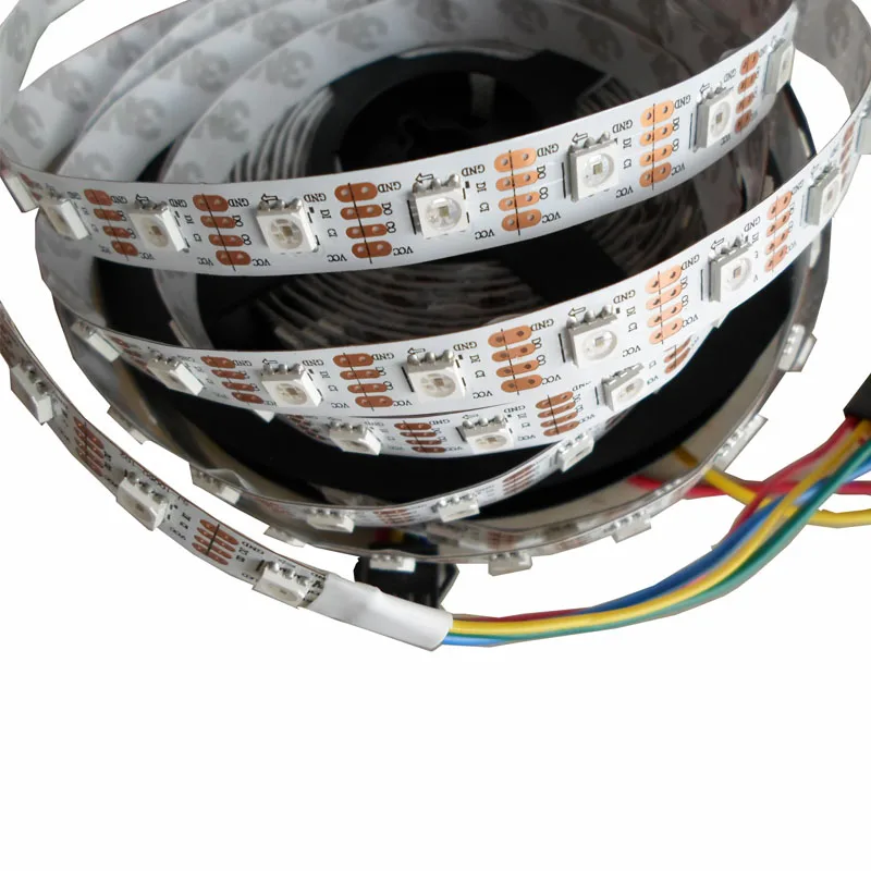 5mX цвет мечты DC5V SK9822 цифровая светодиодная лента 144 светодиодный, 72 светодиодный 60 светодиодный 48 Светодиодный 32 светодиодный, 5 м/рулон rgb светодиодный rgb ленты белый PCB