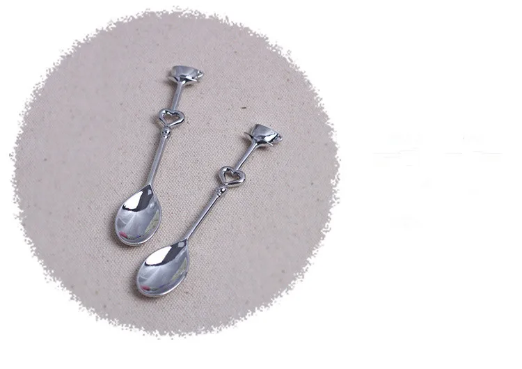 1 шт. образец серебряного цвета для влюбленных Милая кофейная зернистая ложка