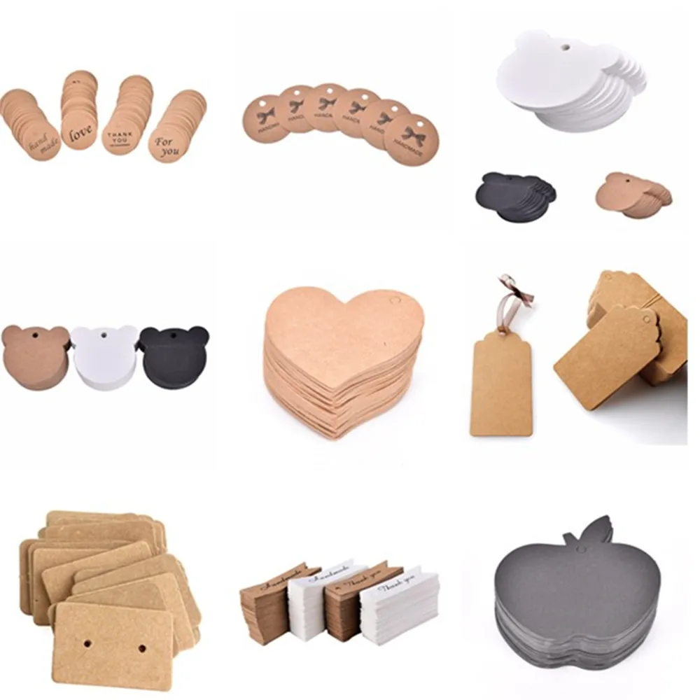 100 шт./лот ярлыки из крафт бумаги пищевые этикетки в форме звезды свадебные