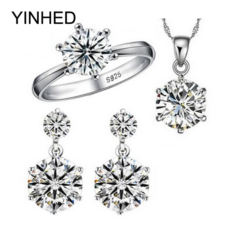 Комплект из колье серёг и кольца серебра 925 пробы | Украшения аксессуары