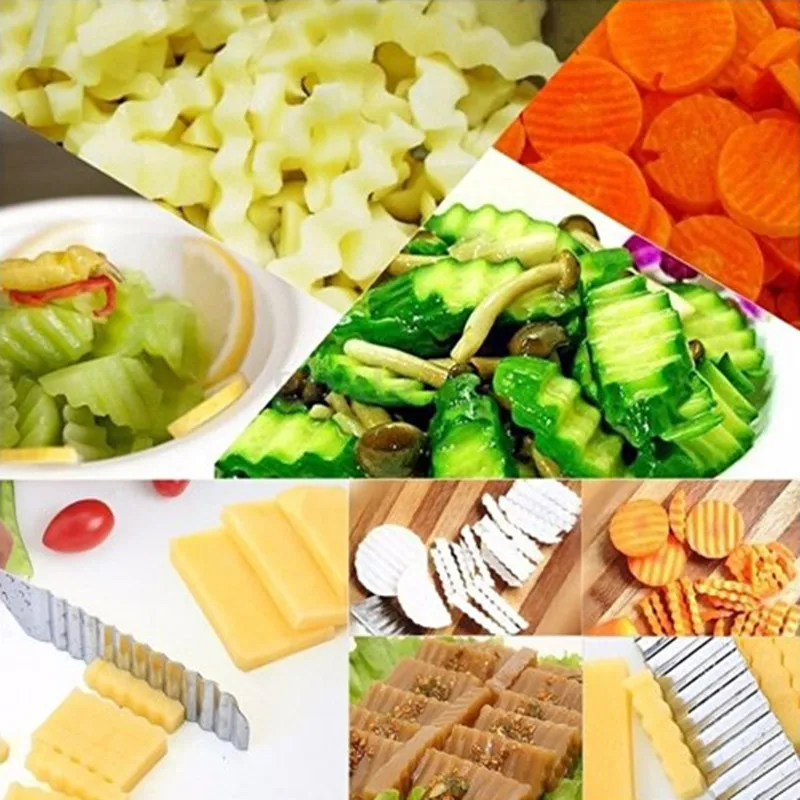 LMETJMA фри резаки для картофеля теста волны гофрированный резак слайсер овощей