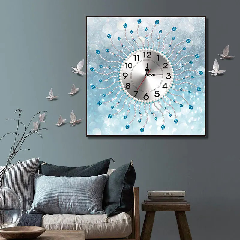 Diy 5d Sale Diamond Embroidery Mosaic Special Shaped Modern Simple Fresh Wall Clock Painting Cross Stitch | Дом и сад