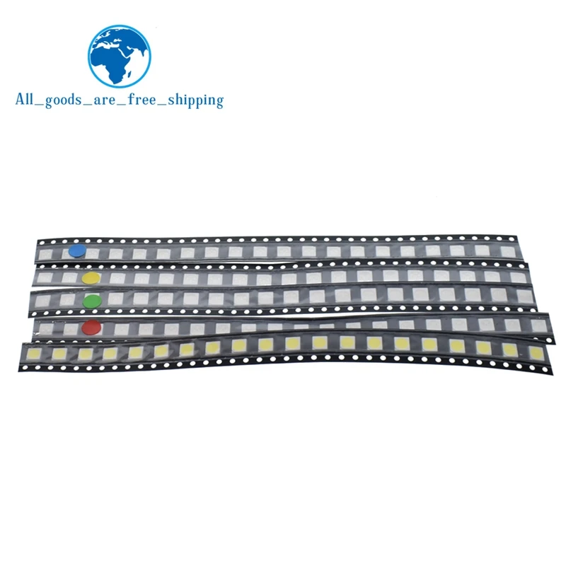 5050 KIT 5color x 20 100 шт. = 5 цветов x 20 штук 5050 5730 1210 1206 0805 0603 светодиодный Диод ассортимент SMD светодиодный Диод комплект зеленый/красный/белый/синий/желтый - Цвет: 5050 KIT 5color x 20