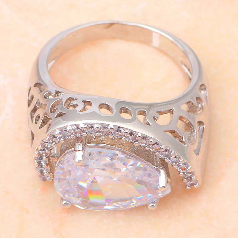 Заполненный AAA Циркон Кристалл здоровья никель и свинец серьги ожерелье кольцо