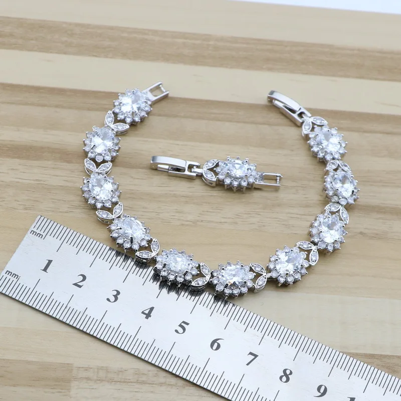 Комплект из колье серёг и браслета серебра 925 пробы | Украшения аксессуары