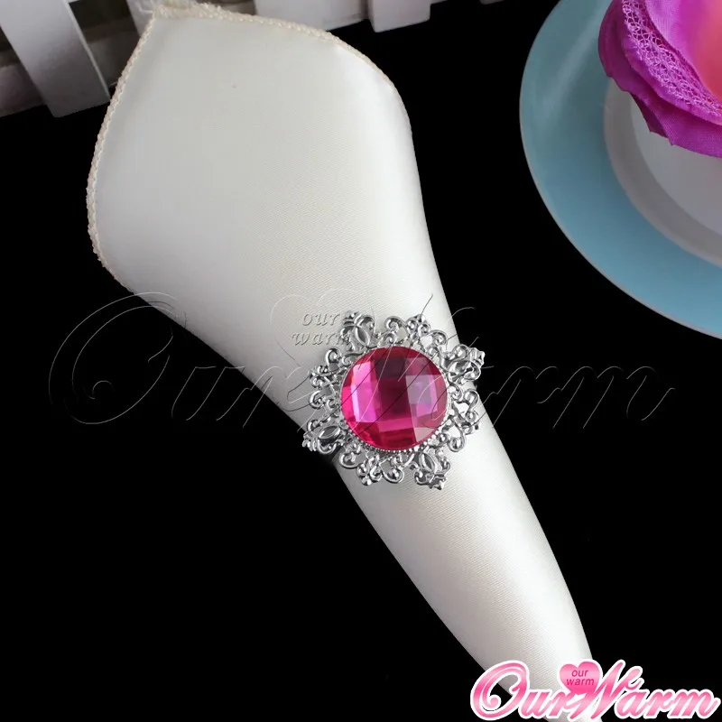 100 шт./лот White Diamond Кольца для салфеток Салфетка держатель для Свадебные украшения для вечеринок и торжеств Украшение стола Кухня столовая Бар