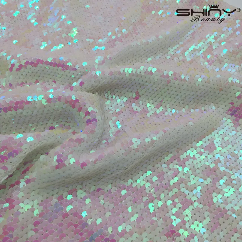 ShinyBeauty двусторонний 10FTSequin фон для фотосъемки измененный белый Русалка Рыбная