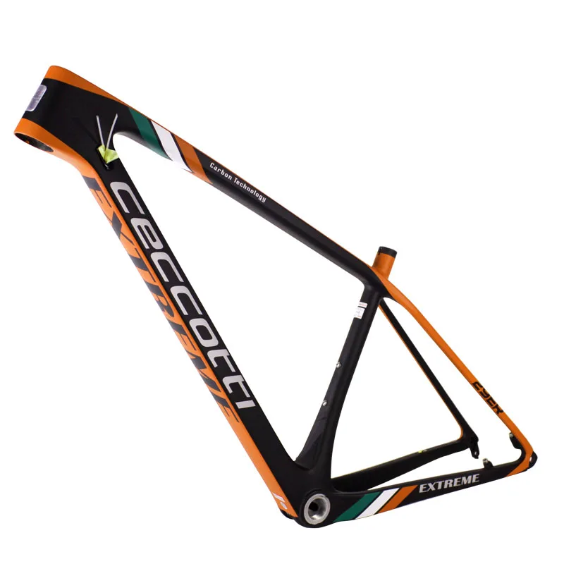 Оранжевый 29er карбоновая рама, Китайский MTB карбоновая рама, 27,5 карбоновая горная велосипедная Рама Ceccotti, 142*12 мм или 148*12 мм 29er - Цвет: Оранжевый