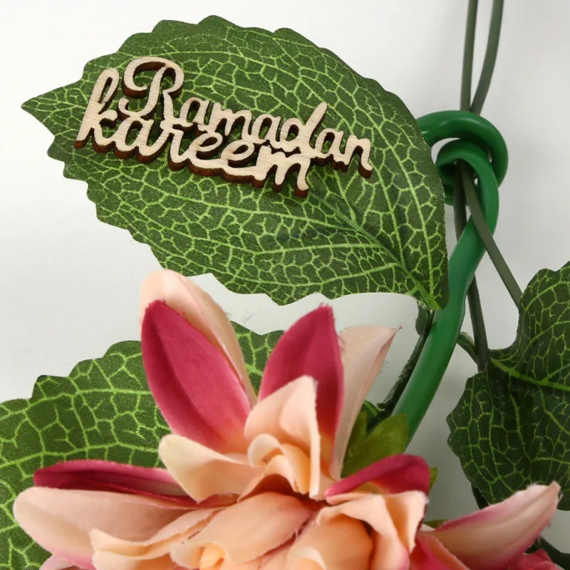 Деревянный ИД Мубарак кулон Еда пластина украшения на Рамадан DIY украшение для