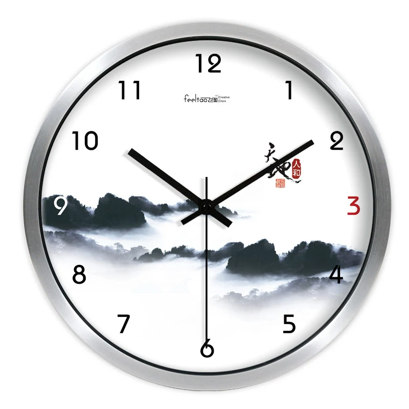 Круглые Настенные часы домашний декор китайский стиль тихий дизайн современный