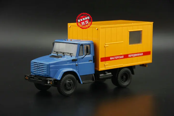 Цвет: желтый Классический SSM 1:43, в СССР, российский ЗИЛ, грузовой фургон, грузовик, литая игрушка, модель для коллекции, украшения - Цвет: Цвет: желтый