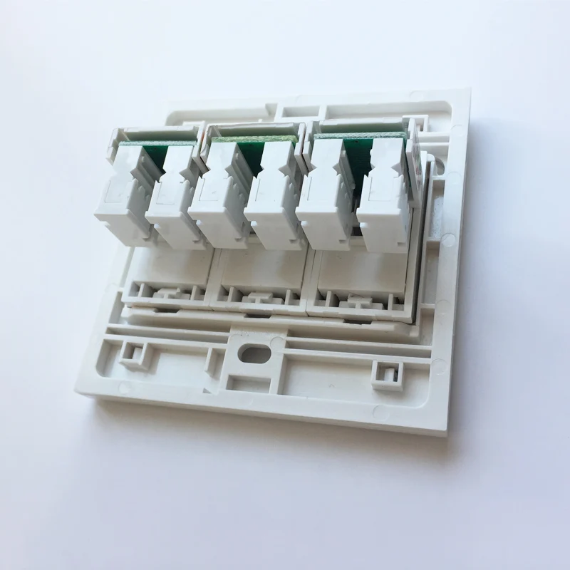 3 порта CAT5 RJ45 настенная панель Интернет LAN штекер с раздвижной крышкой дверь 86x86