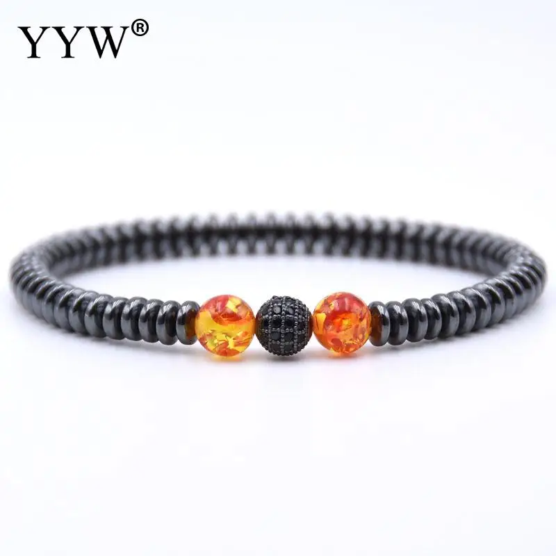 Браслеты из натурального камня с эластичной нитью латунный пистолет черным