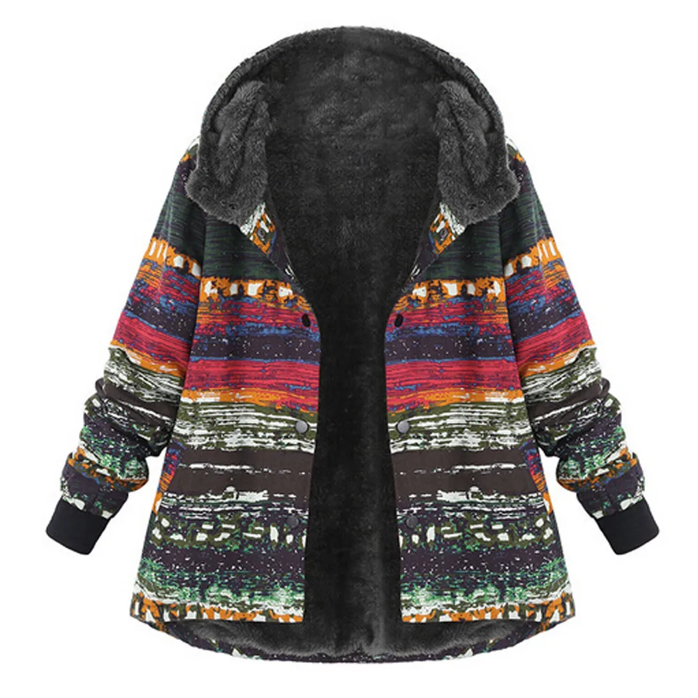 Multicolor Новинка, женские парки размера плюс, Женское пальто с капюшоном и длинным рукавом из хлопка и льна, пушистое меховое пальто на молнии, верхняя одежда, женские зимние парки - Цвет: Multicolor