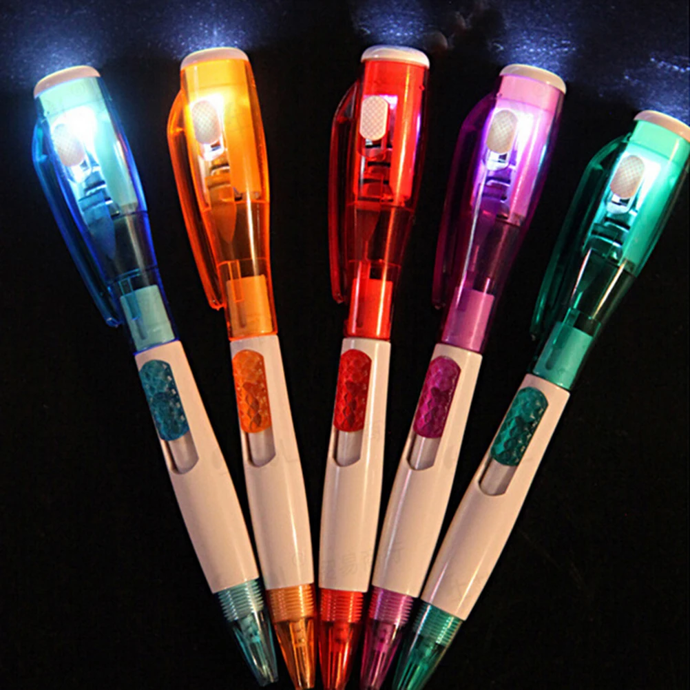 

Mini LED Light Button Portable Ballpoint Pen Stationery School Office Writing Gift for Kids Ball Point Pens Children Drawing Toy