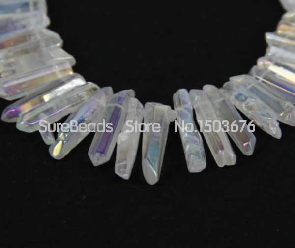 Подвески из натурального кварца с отверстиями бусины необработанного кристалла