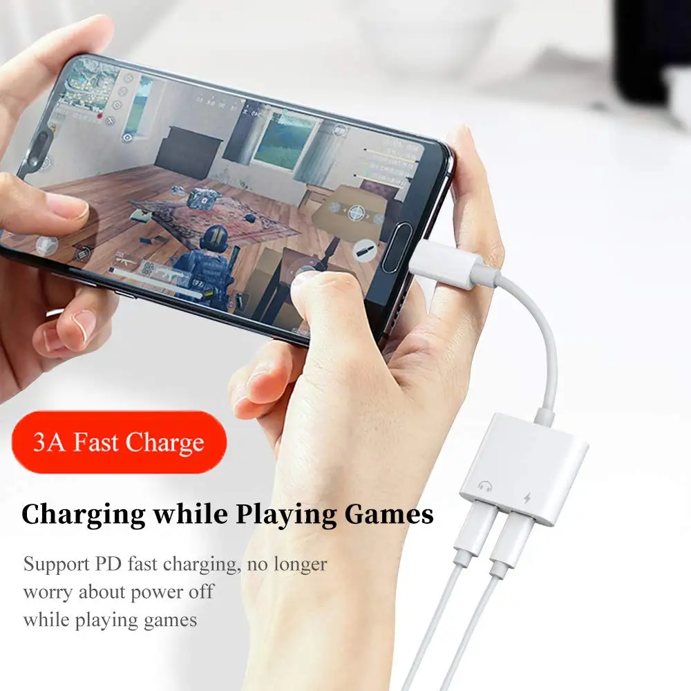 Тип c двойной аудио зарядное устройство адаптер Разъем для наушников 2 в 1