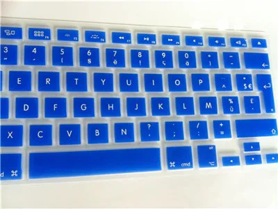 blue Силиконовая мягкая цветная Azerty Клавиатура клавир кожный чехол для Mac Book Pro Macbook Air 1" 15" 1" Air 13 дюймов французский Великобритания/ЕС - Цвет: blue