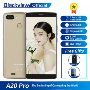 Blackview A20 Pro смартфон 2 ГБ + 16 ГБ MT6739WAL 4 ядра Android 8,1 5,5 дюйма 18:9 полный Экран отпечатков пальцев 4 г мобильного телефона
