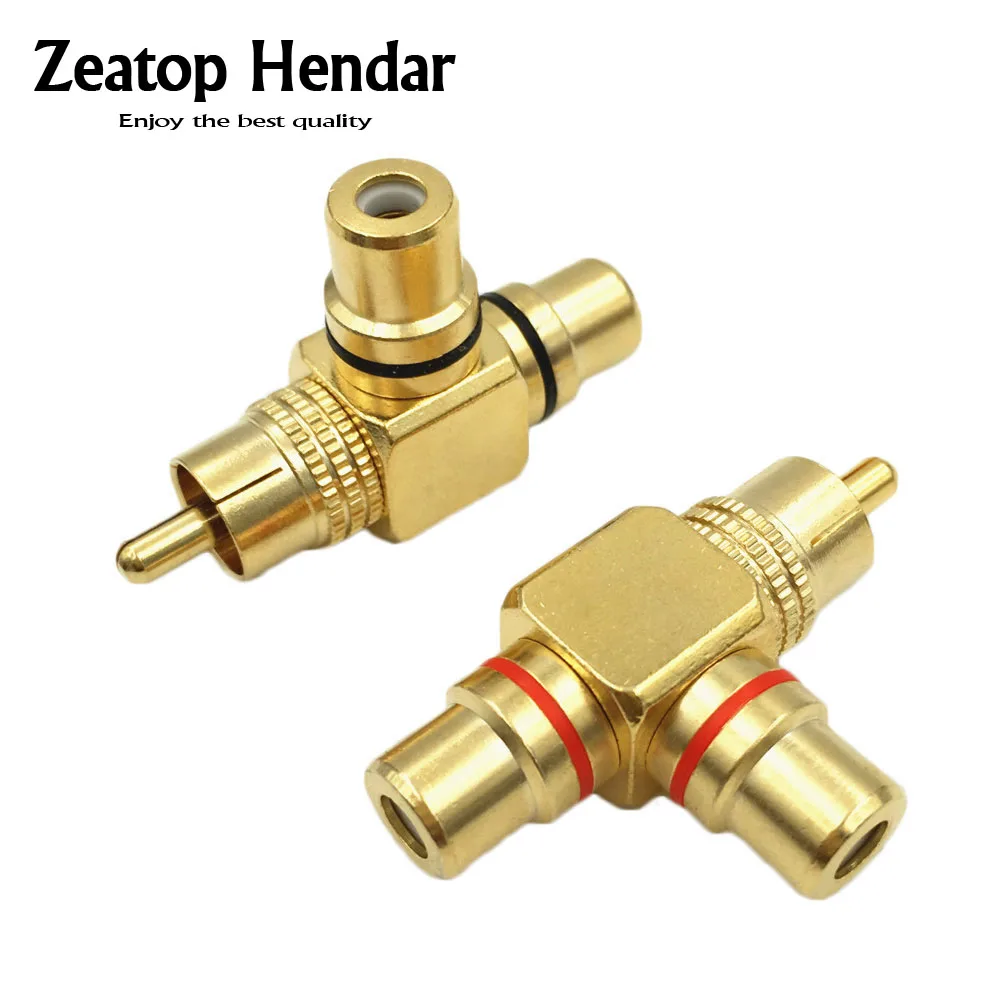 Высококачественный позолоченный разветвитель RCA штекер на 2 гнезда адаптер AV Video