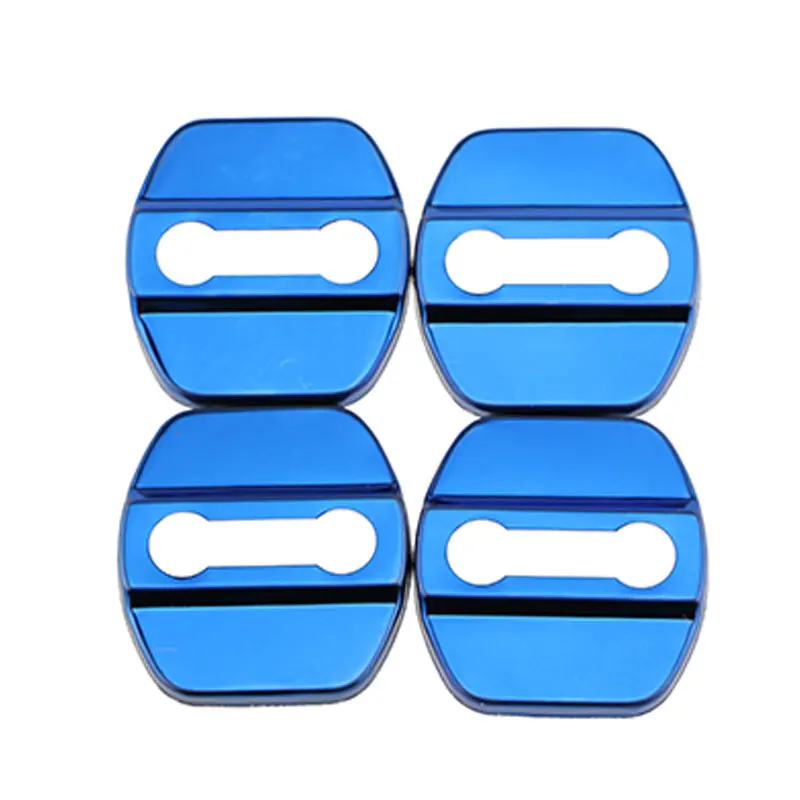 blue 1 set Серебристая/синяя/Черная внутренняя защита для дверного замка автомобиля из нержавеющей стали наклейка для Renault Kadjar Koleos для samsung QM3 QM6 - Цвет: blue 1 set