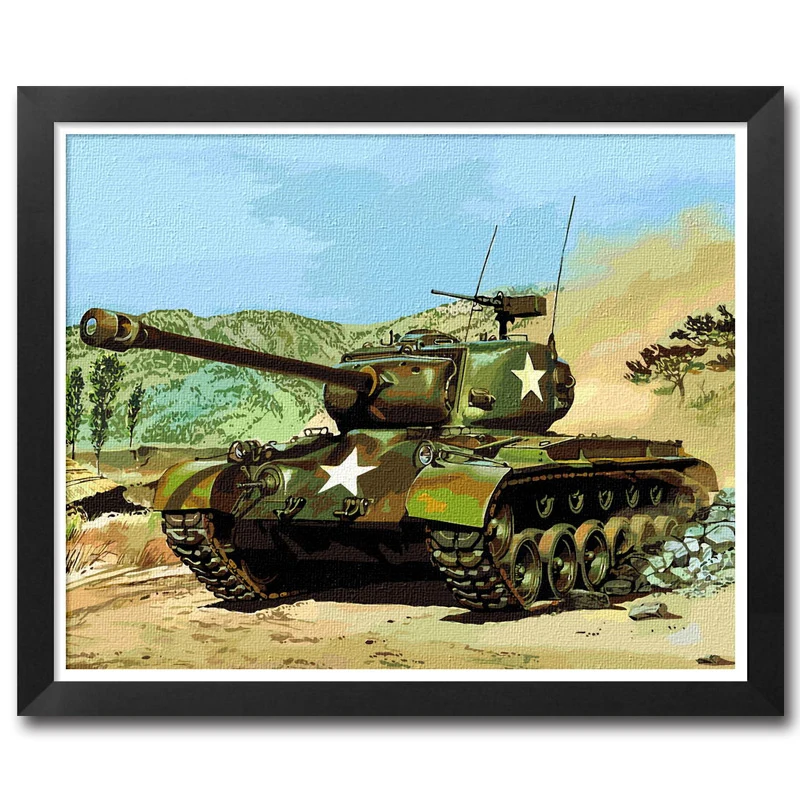 Mahuaf-a1401 вторая мировая война танк картины по номерам на холсте ручная окрашены