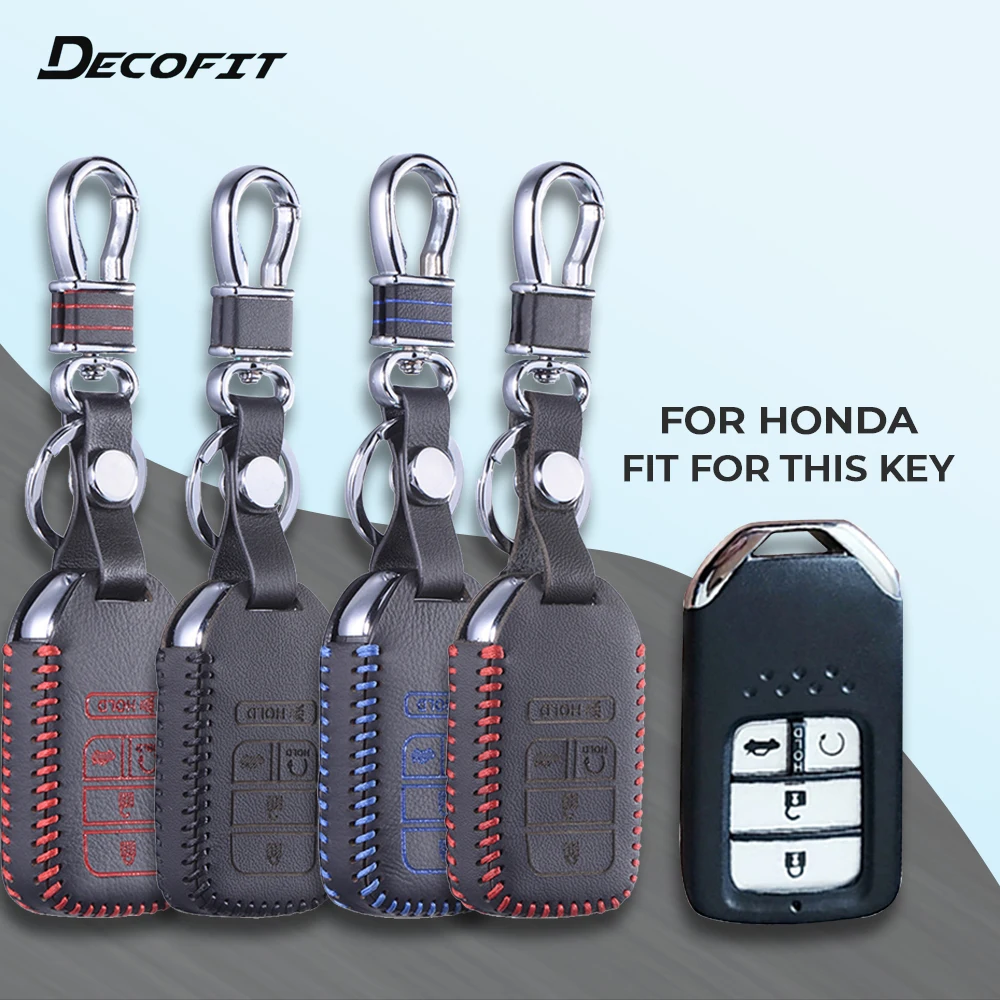 

Кожаный чехол для ключей для Honda Civic Crosstour CRV Pilot Accord Civic Fit, чехол для пульта дистанционного управления с освобожденным замком, брелок с цепочк...