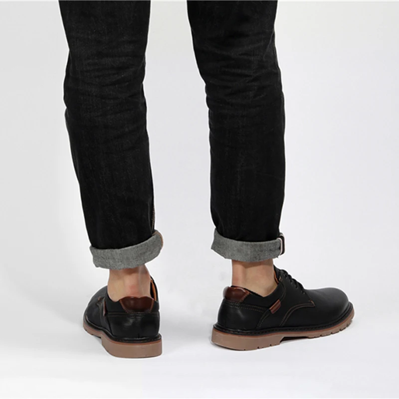 2019 Spring Men leather shoes driving luxury fashion designer brand casual male oxford #W332 | Обувь