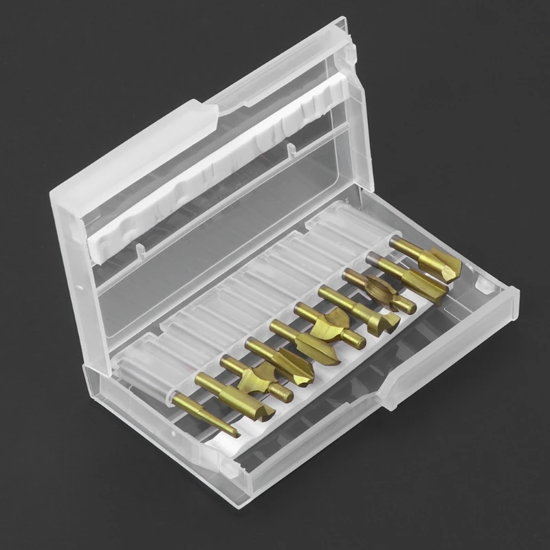 

10Pcs Titanium Router Wood Milling Cutter Bits Fits Rotary Tool Set 1/8" Shank-m35
