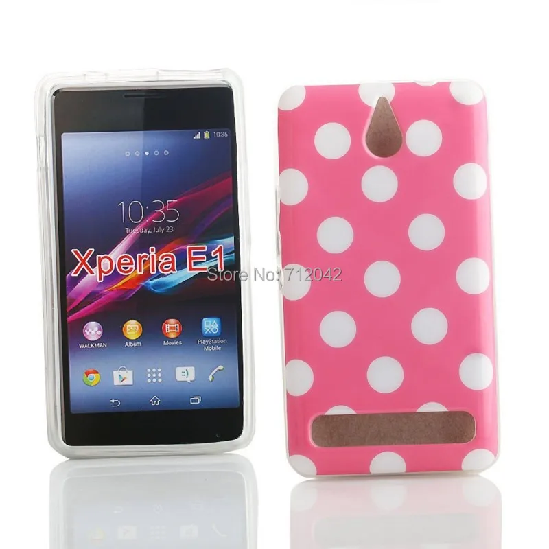 OEEKOI мягкий чехол в горошек из ТПУ для телефона Sony Xperia E1 D2004 D2005 Бесплатная доставка