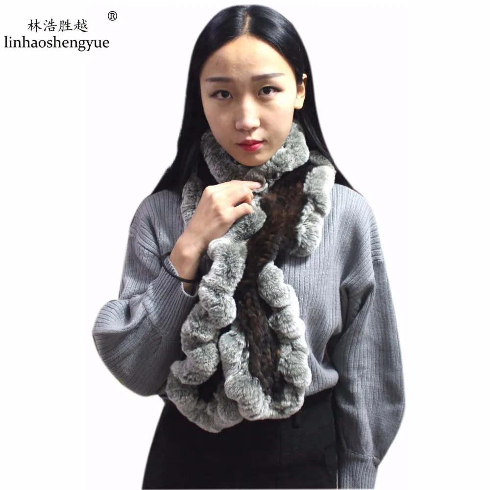 

Модный шарф Linhaoshengyue из кроличьего меха