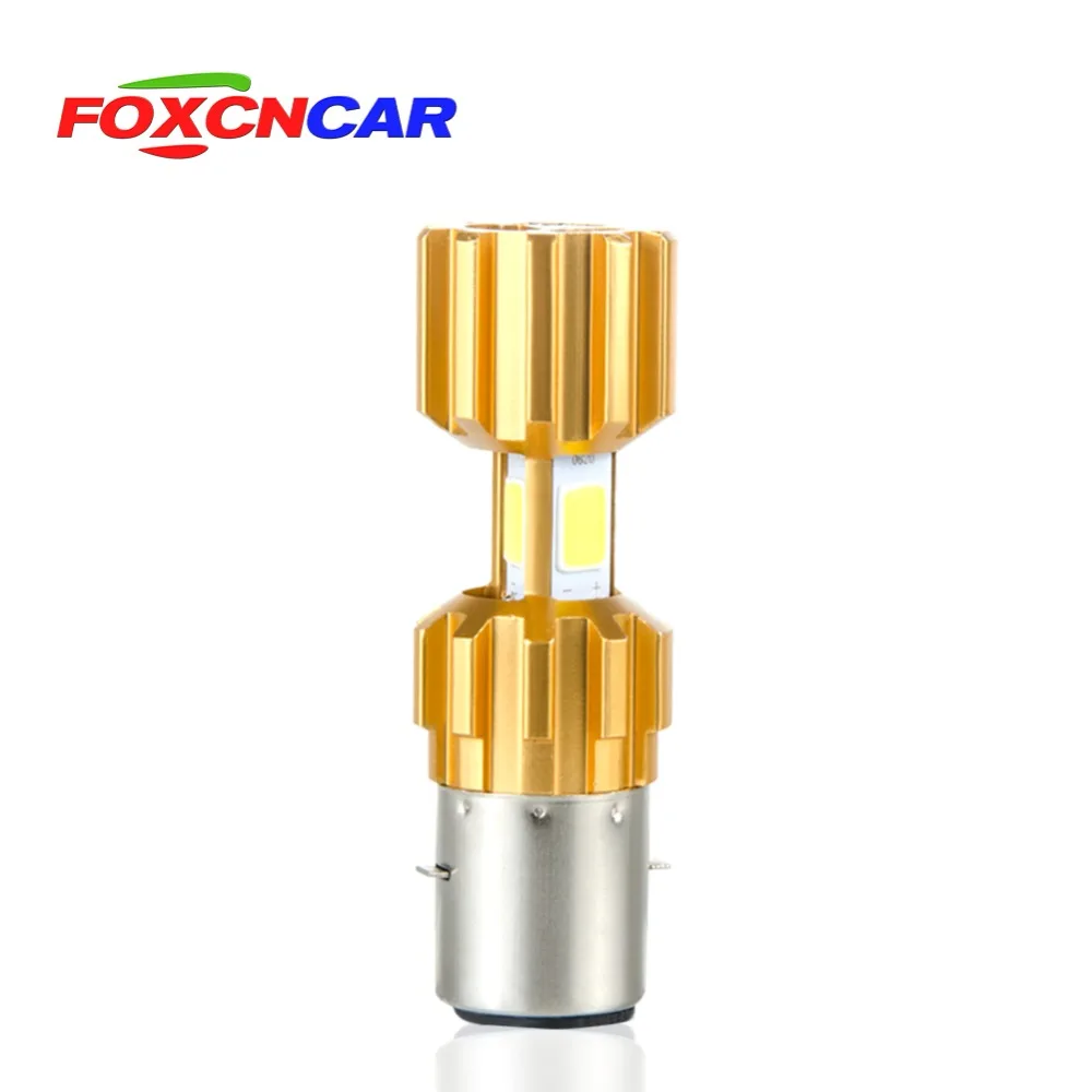 Foxcncar LED BA20D COB Moto rcycle головной светильник высокий низкий пучок 3500lm супер яркий