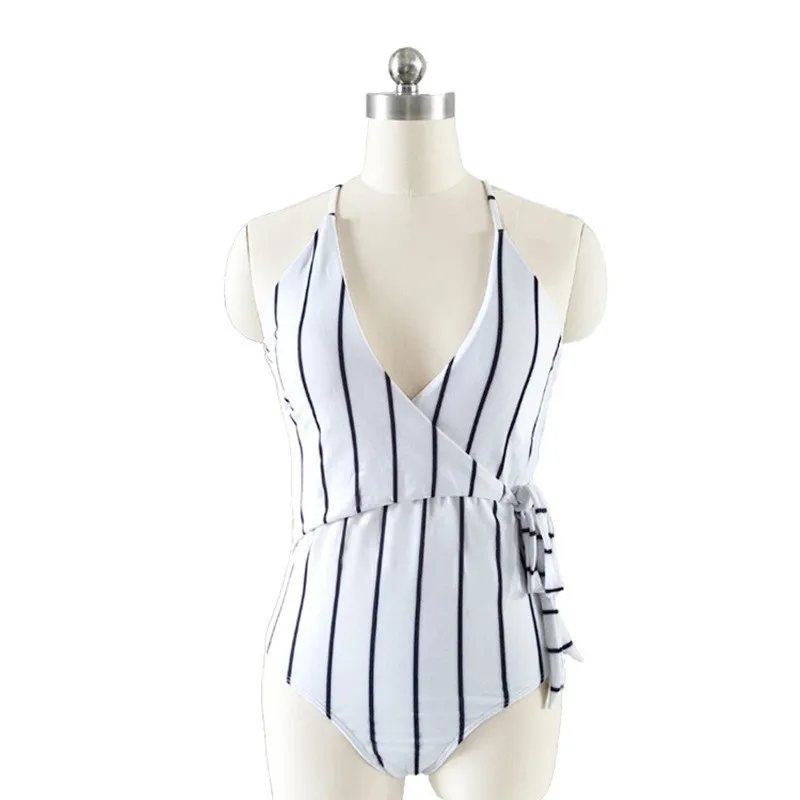 2019 новый стиль простой белый вертикальный полосатый сексуальный купальник