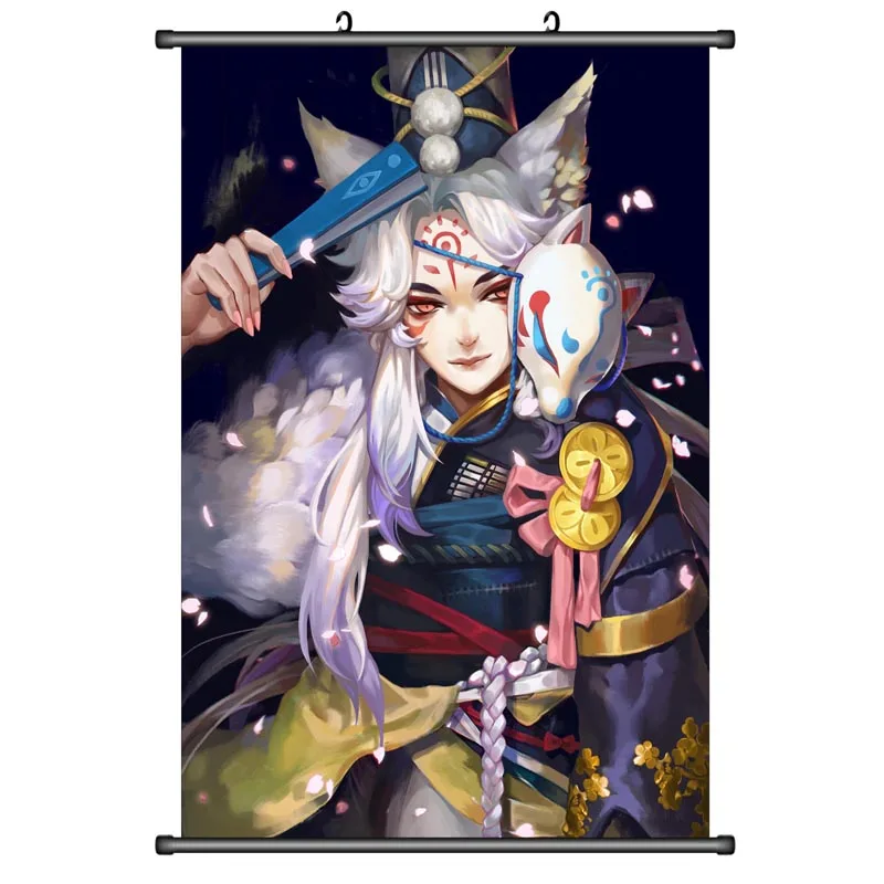 Японское аниме Onmyoji Kagura &amp Ibaraki-douji aoandou демонический нож girl домашний декор Стена