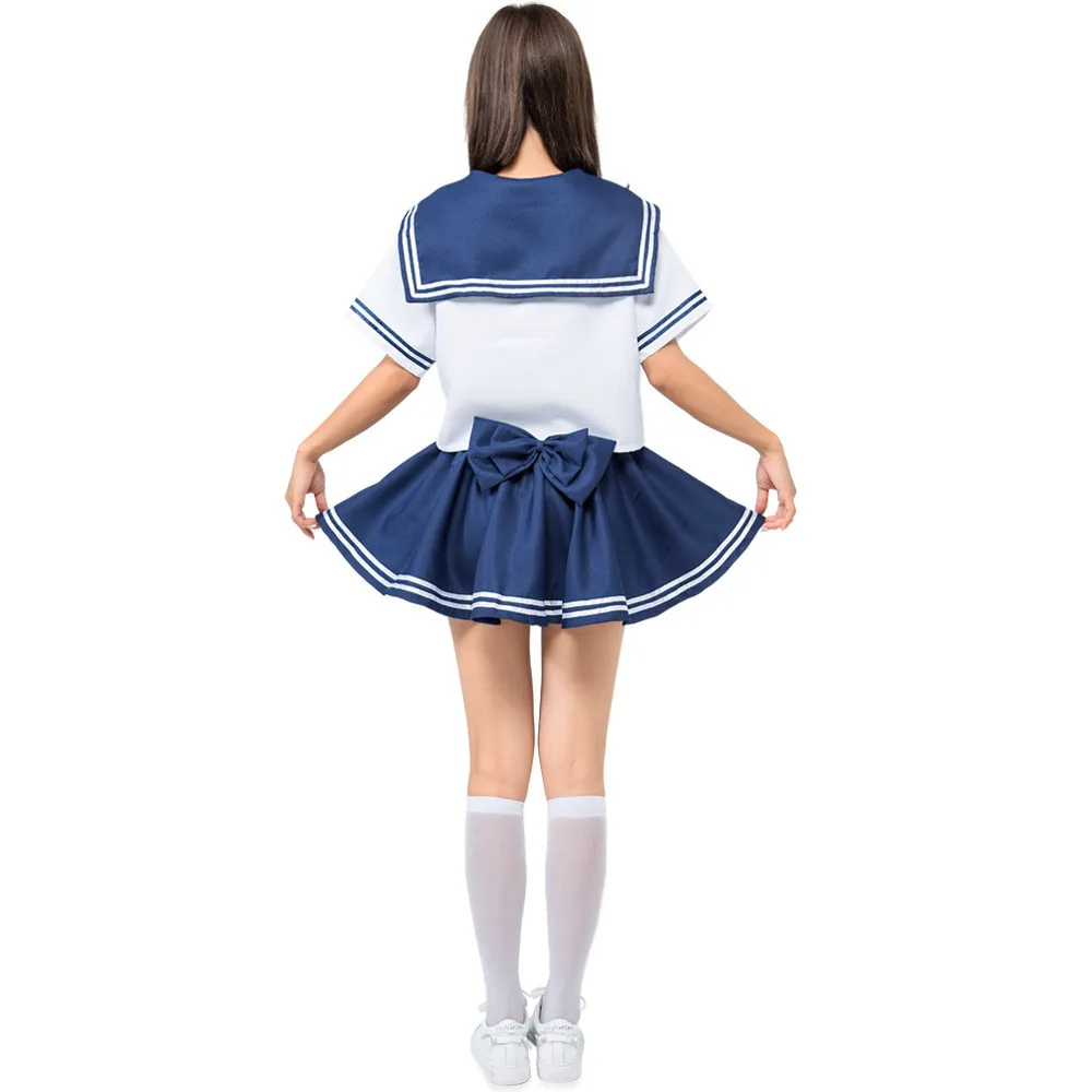 Маскарадная темно синяя форма красивая униформа для девочек школьная Женская