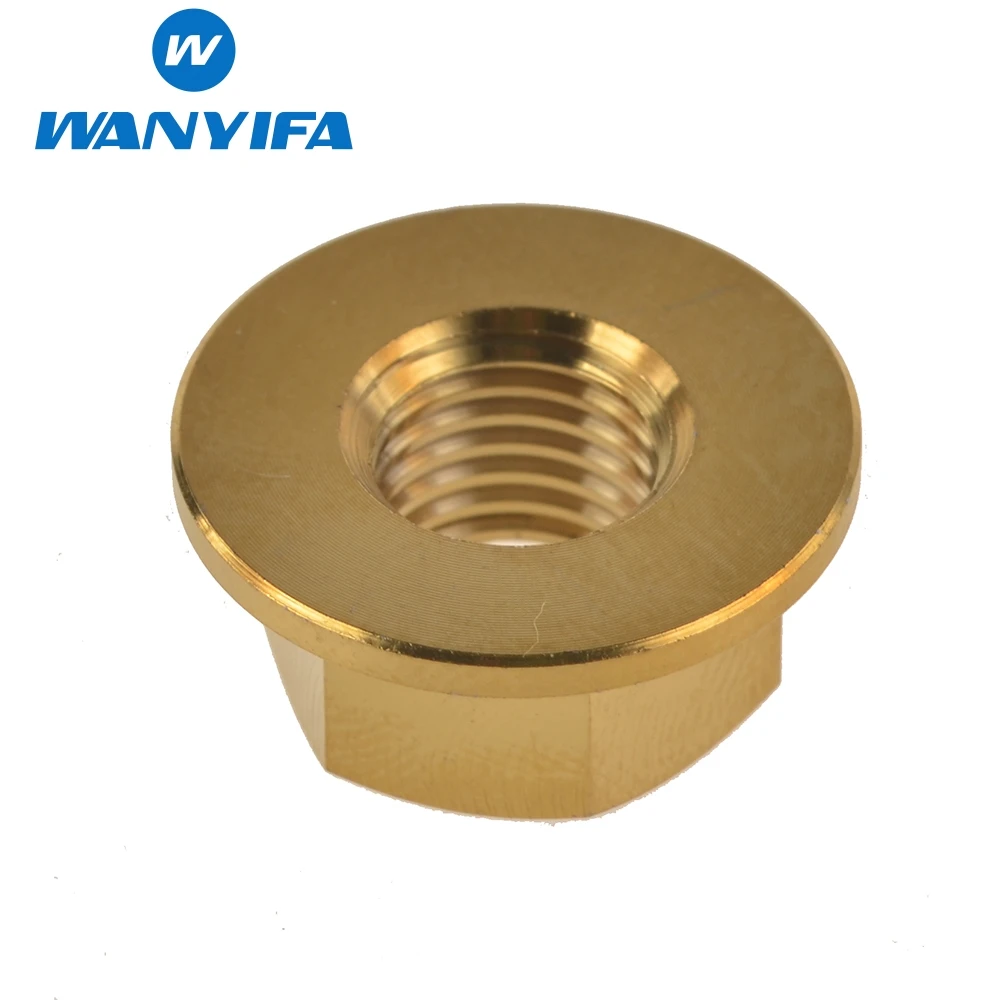 5 шт. Новый Wanyifa золото Велосипедный Спорт M10 Гайки m10 x 1.25 мм Шаг din6923 Титан ti фланец