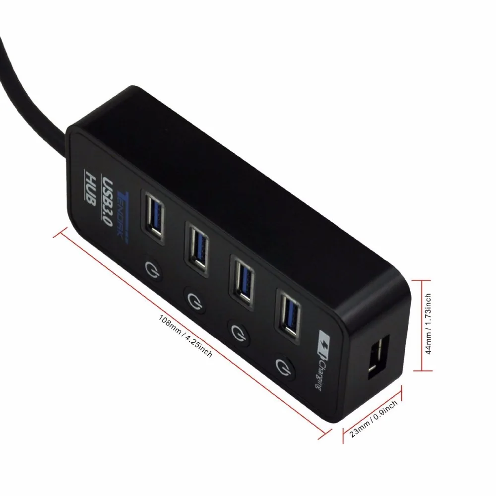 Концентратор USB 3 0 A в 4 порта с Умной быстрой зарядкой LED ВКЛ./ВЫКЛ.|USB-хабы| |