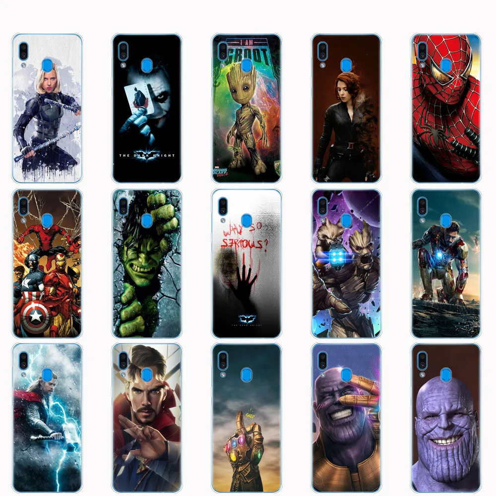 Чехол для Samsung Galaxy A50 A60 A10 A30 A40 A70 50 A9 A7 с принтами "Marvel", "Мстители", с супер-Героем капитан с принтом «Железный человек», танос